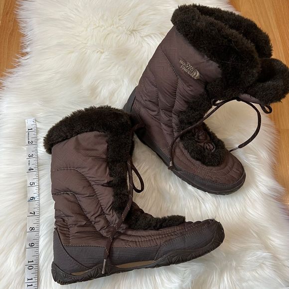 The North Face Nuptse Goosedown Brown Mid-Calf Winter Boots Women's Size 8.5 - Picture 3 of 10